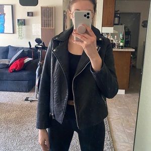 Black leather jacket